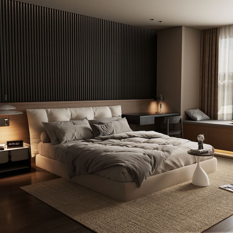 93.5" x 7.9" Slat Acoustic Wall Panels for Ceiling and Wall Decor, 4-Pack (21 sq ft) - Black