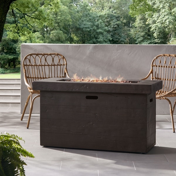 Elementi Metropolis Outdoor Firepit Table 56" Rectangular Patio Heater ...