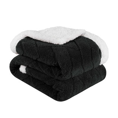 Superior Nuuk Jacquard Lattice Fluffy Sherpa Fleece Blanket