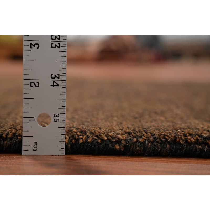 Hand Knotted Oriental 100% Wool Carpet Modern Solid Brown Gabbeh Runner Rug - 4' 6'' X 2' 5''