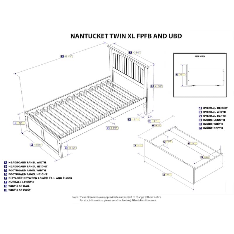 Platform Bed with Drawers - Grey Bedroom Furniture - Modern Style Bed Frame - Underbed Storage Solution