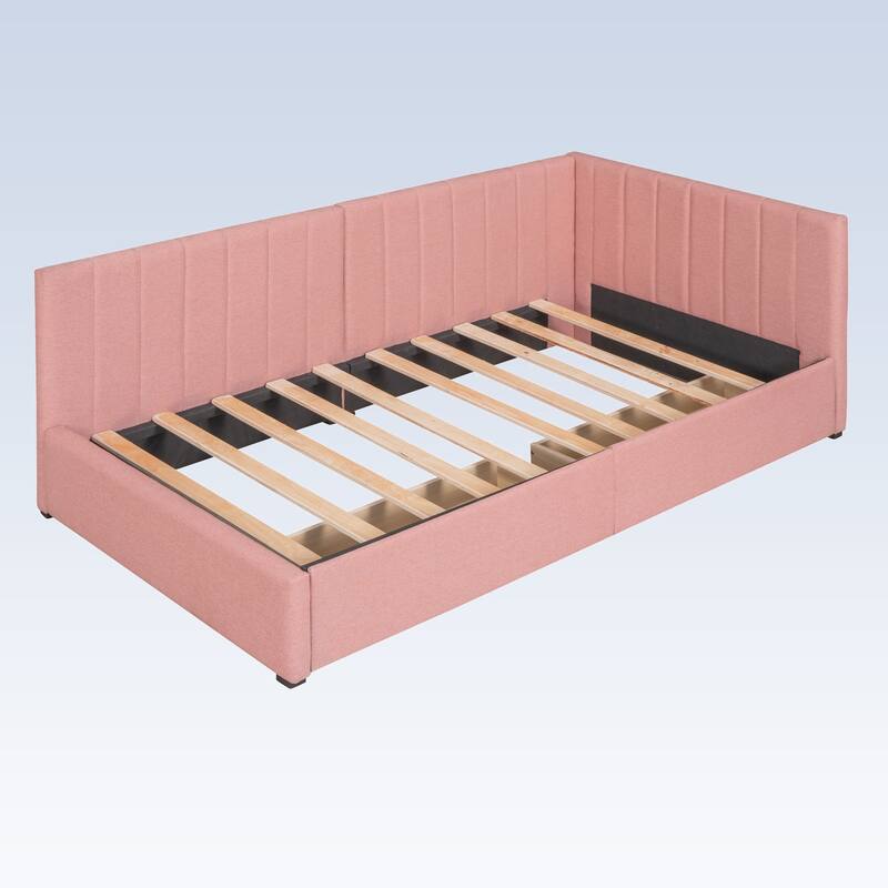 Modern Twin Size Upholstered Daybed with 2 Storage Drawers