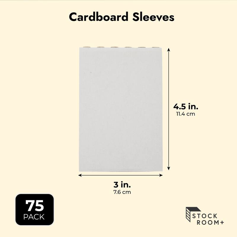 Stockroom Plus 75 Pack Corrugated Cardboard Sleeves for Sports Cards, Trading Card Shipping Supplies, Flat Vending 3 x 4.5"