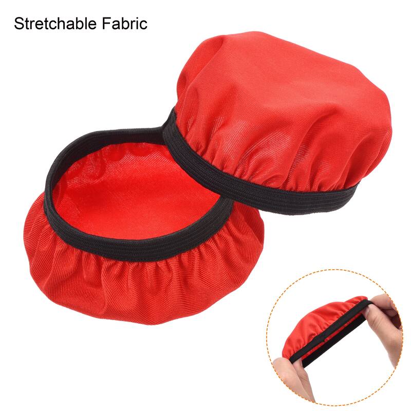 1 Pair Red Fabric Washable Headphone Covers Fits 3.54"-4.33" Earphones