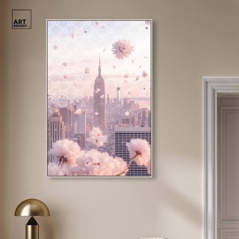 Raining Petals in NYC Canvas by Art Remedy