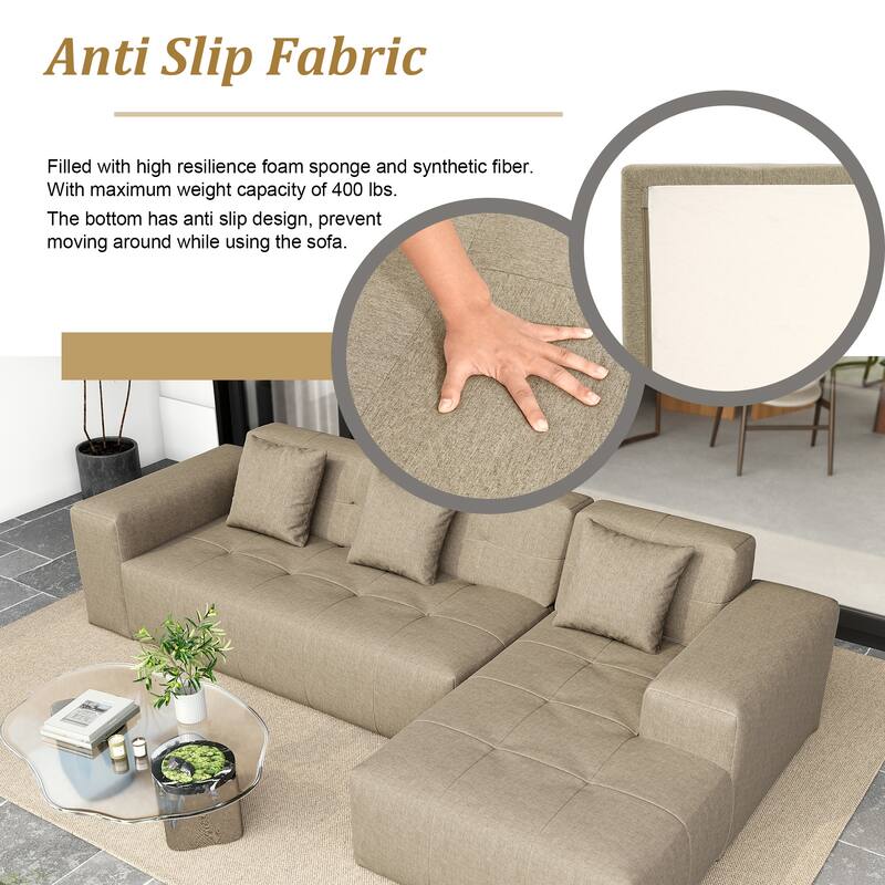 Casual Outdoor Oversized Sectional Sofa Loveseat Chaise Set