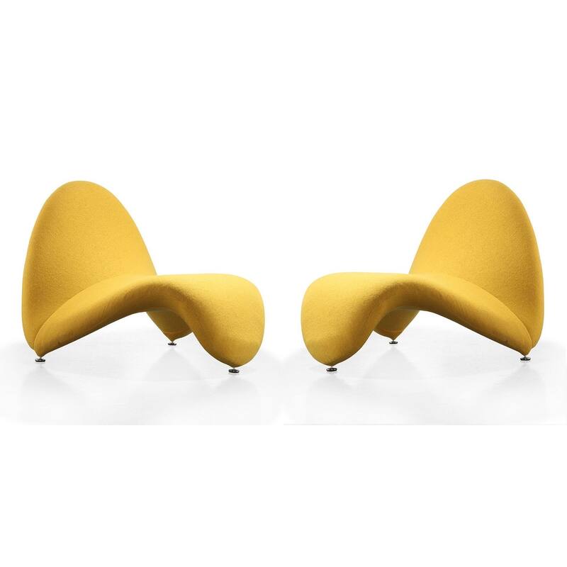 Manhattan Comfort MoMa Wool Blend Accent Chair (Set of 2) - Yellow
