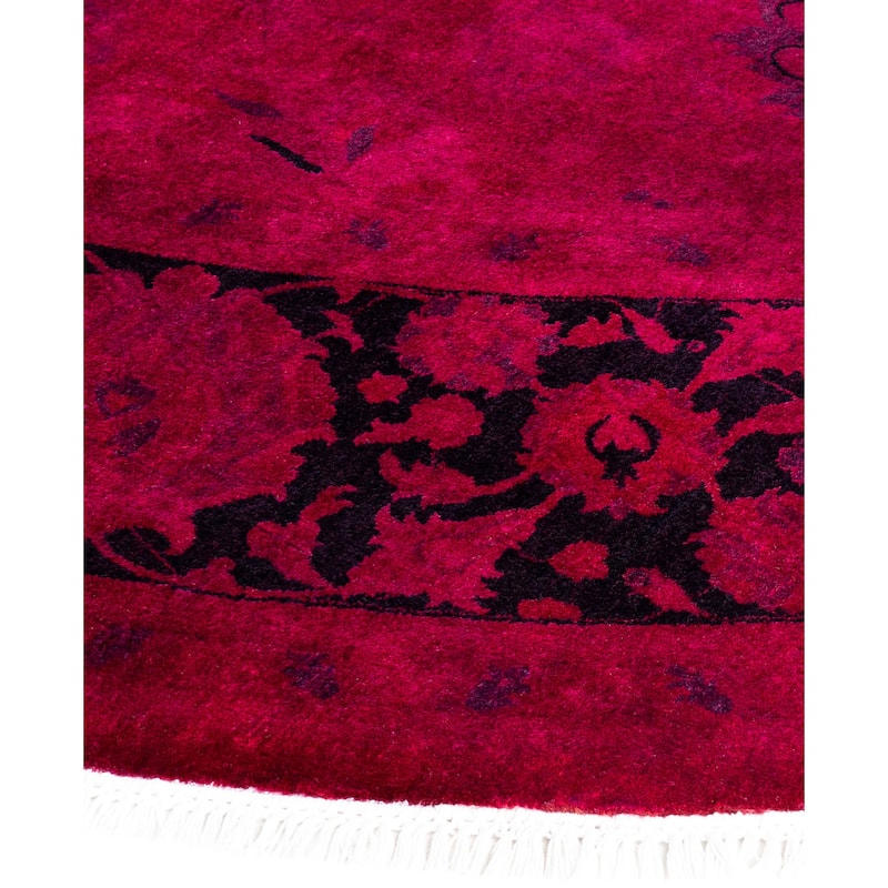 Overdyed One-of-a-Kind Hand-Knotted Area Rug - Pink - 9' 1" x 9' 1"