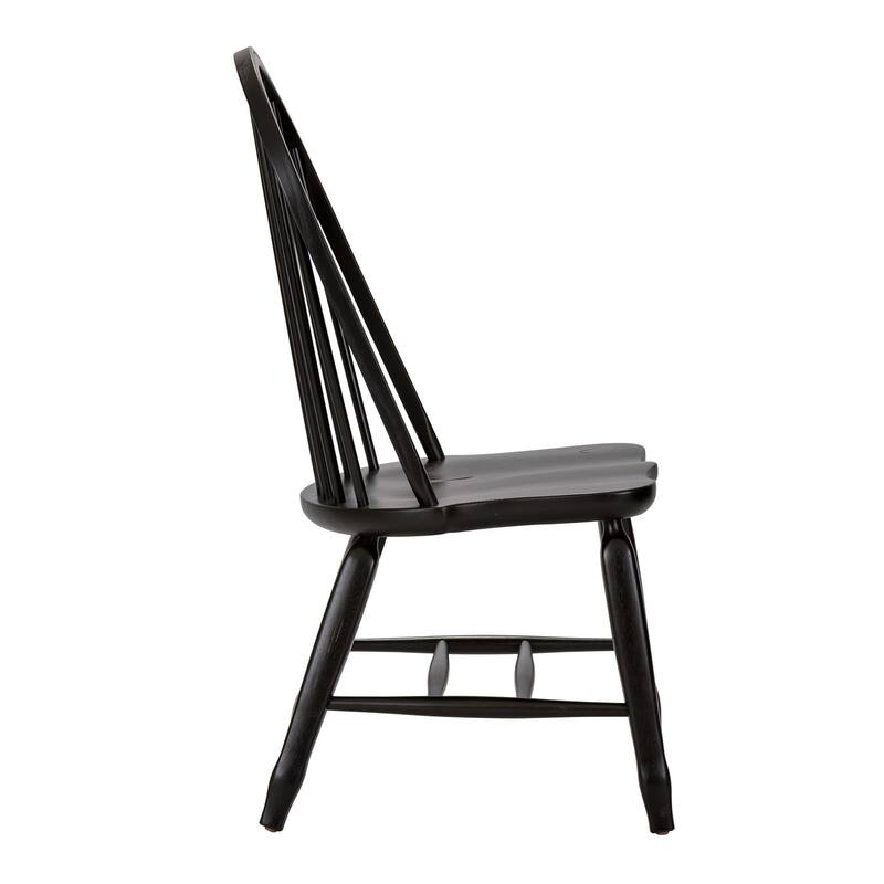 Treasures Rustic Oak Black Bow Back Side Chair (Set of 2)