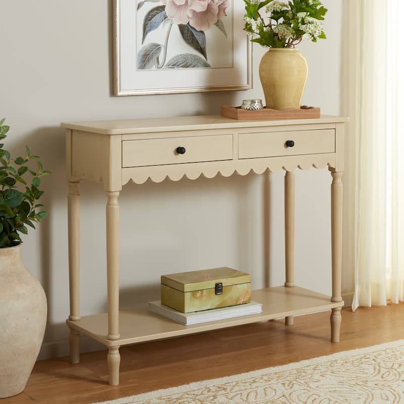 SAFAVIEH Haven 2-Drawer Small Console Table - 35"W x 13"D x 30"H - Natural