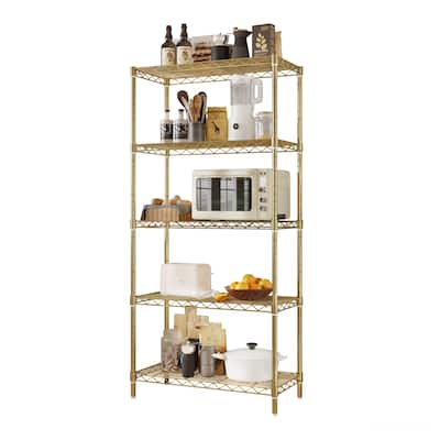 5-Tier Steel Storage Rack with Adjustable Shelves for Organizing Garage Pantry and Kitchen
