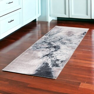 HomeRoots 8' Runner Sand Abstract Runner Rug - 2' x 7' - Bed Bath ...