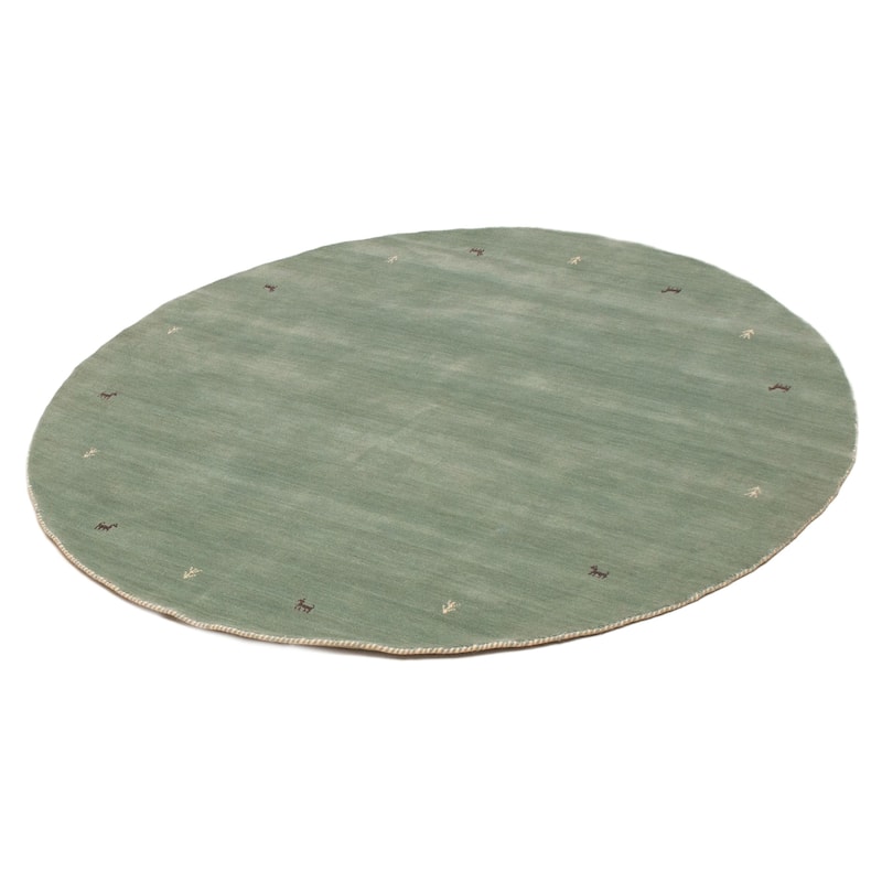 Kashkuli Gabbeh Blue Rug 8'1" x 8'1" - 8'1 x 8'1