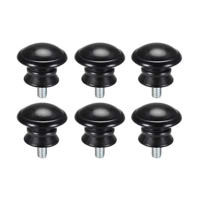 Curtain Rod Finials Plastic End,Total Size 35mm x 31mm Black 6pcs
