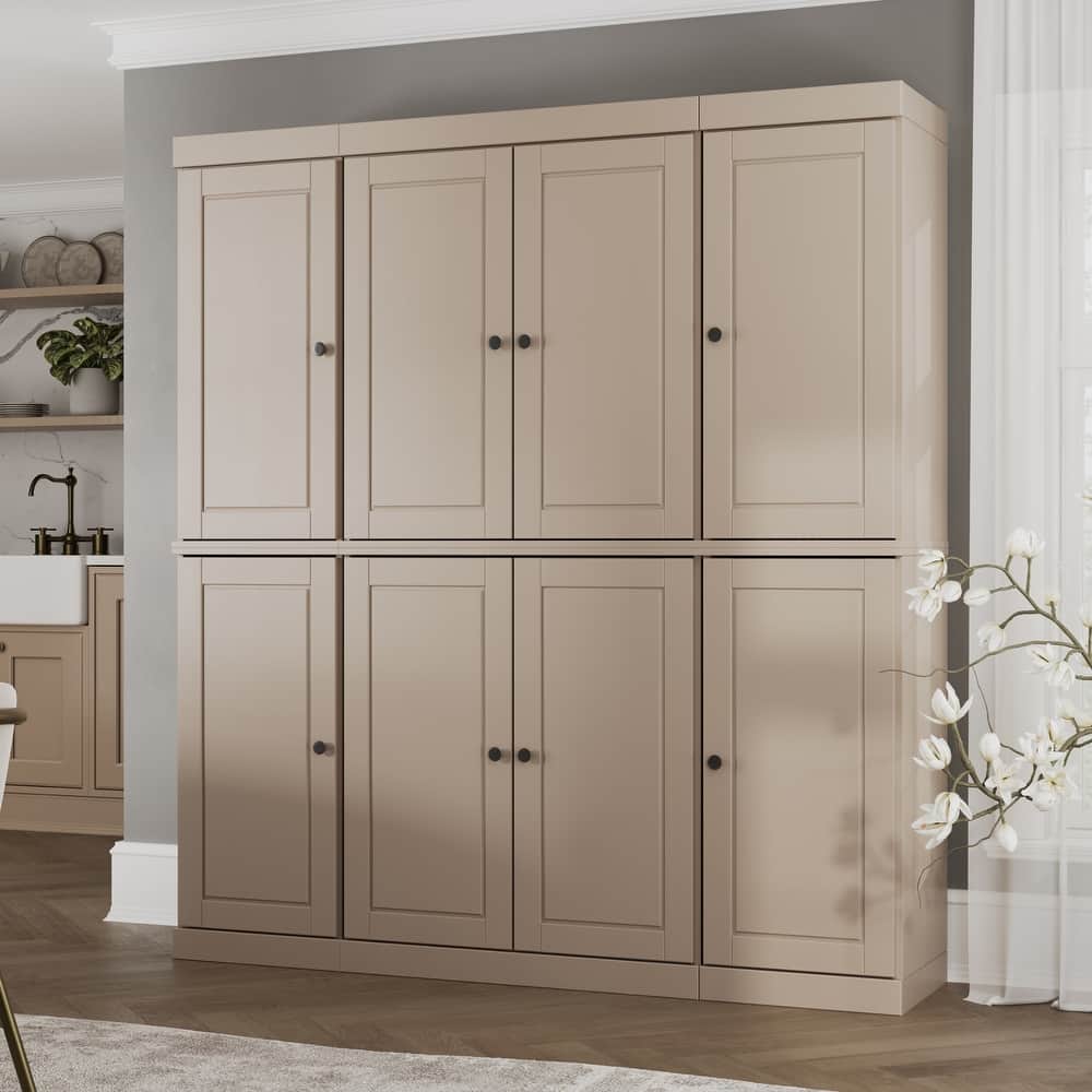 Palace Imports 100% Solid Wood Pantry Cabinet, Raised Panel Doors, Adjustable Shelves, 65" Wide, 71.5" Tall - 65" x 71.5"