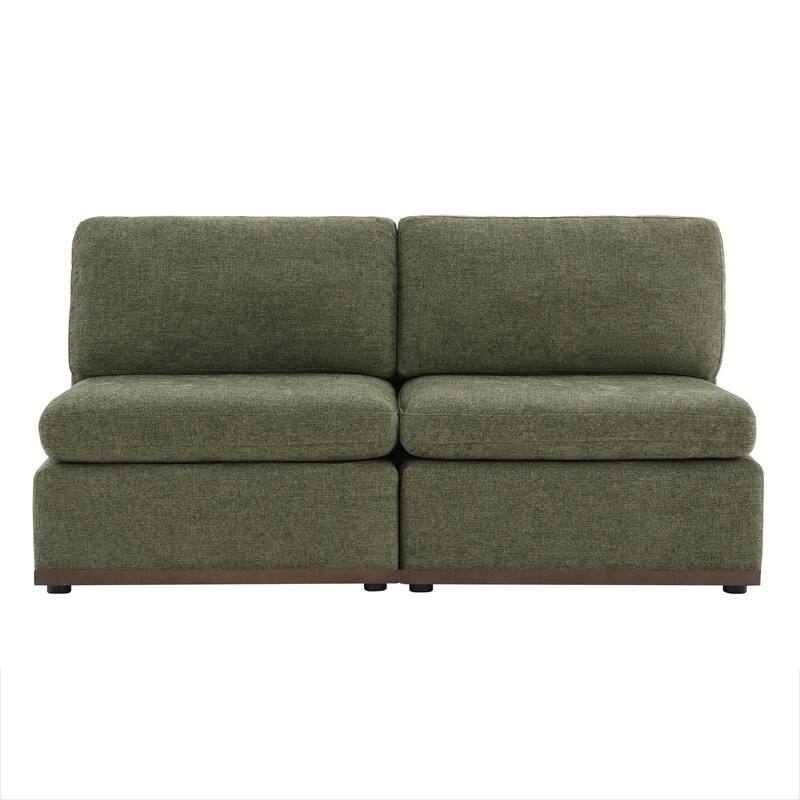 Donna Oversized Modular Sectional Fabric Sofa with Upgraded Wood Base