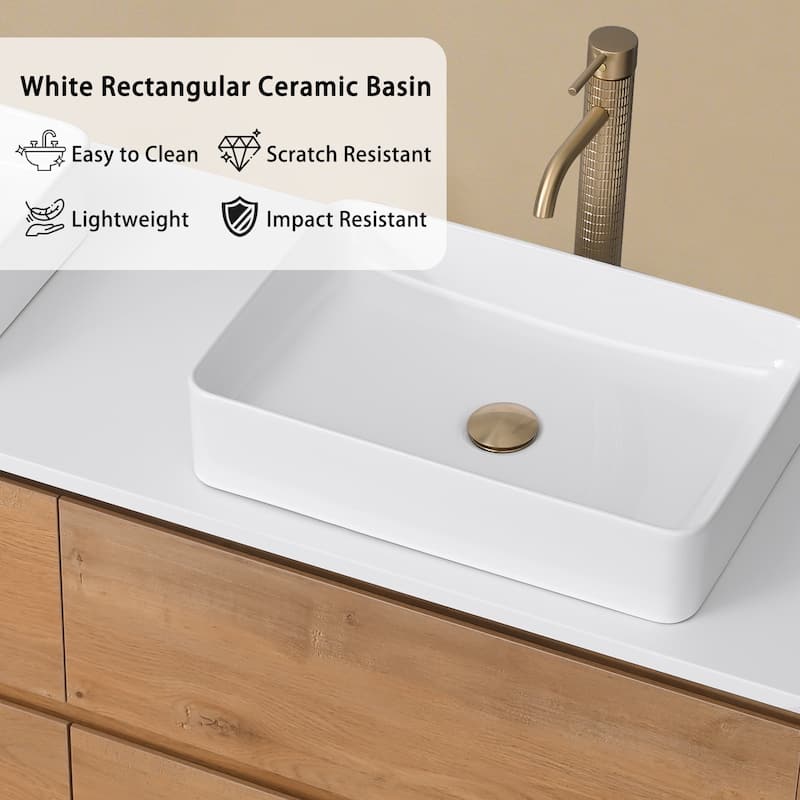 Sylphar 72 inch Toffee Oak Floating Bathroom Vanity with White Quartz Top