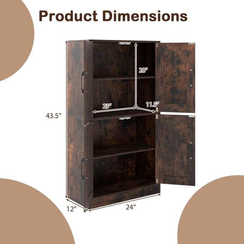 Costway Bathroom Cabinet with Doors & Adjustable Shelves Storage - See Details