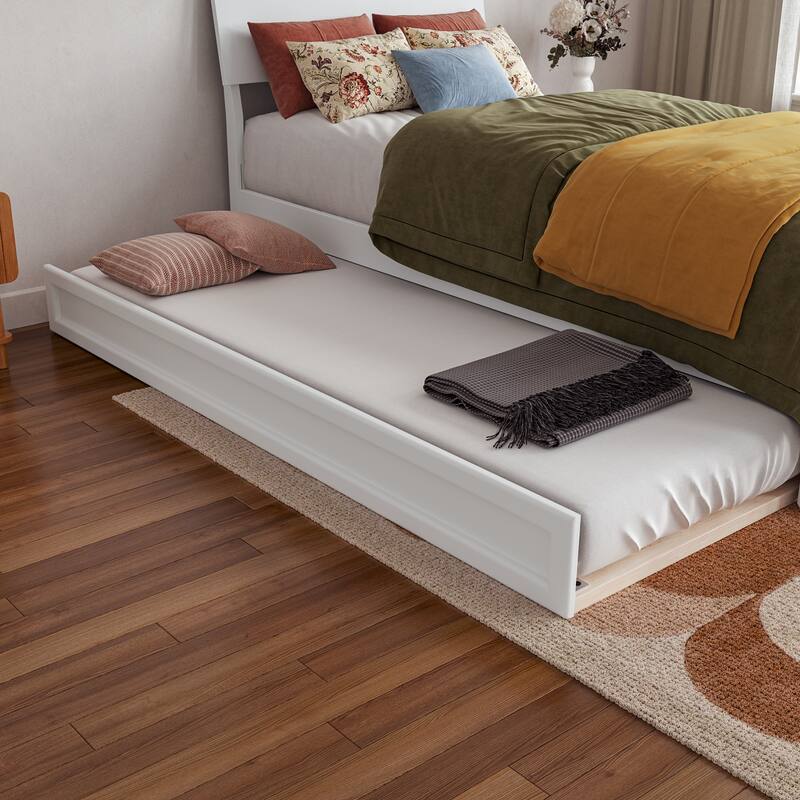 Norla Wood Platform Bed with Trundle
