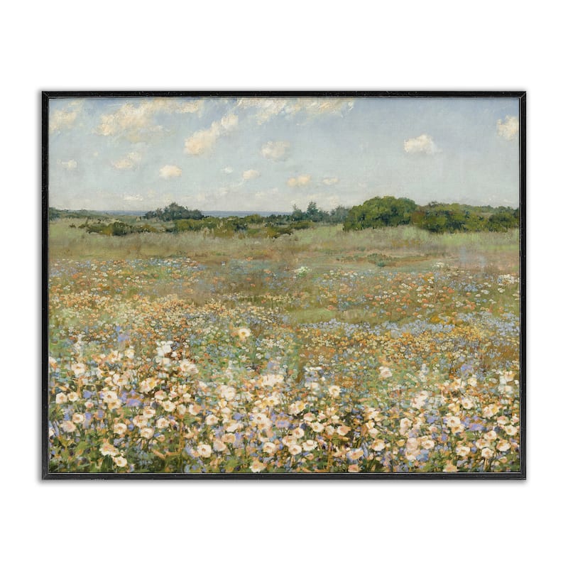 Stupell Vast Flower Speckled Meadow Framed Giclee Art Design By Amber Sterling - 14 x 11 - Black