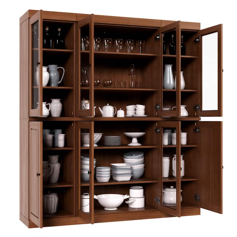 Palace Imports 100% Solid Wood 65" Kitchen China Pantry Cabinet - 65" x 71.5"
