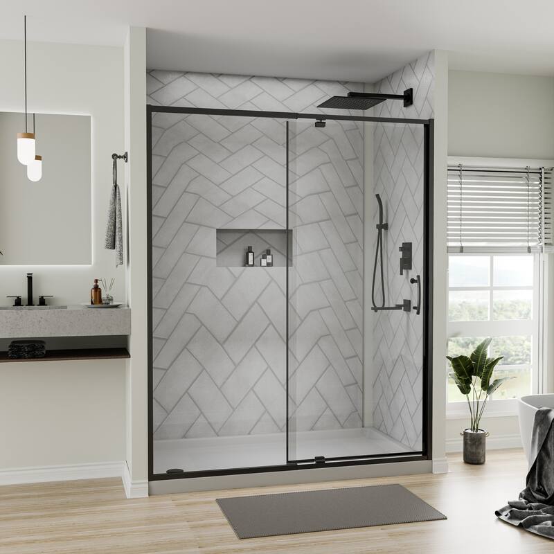 56-60" Bathtub Pivot Shower Screen Door - 60''x 71''