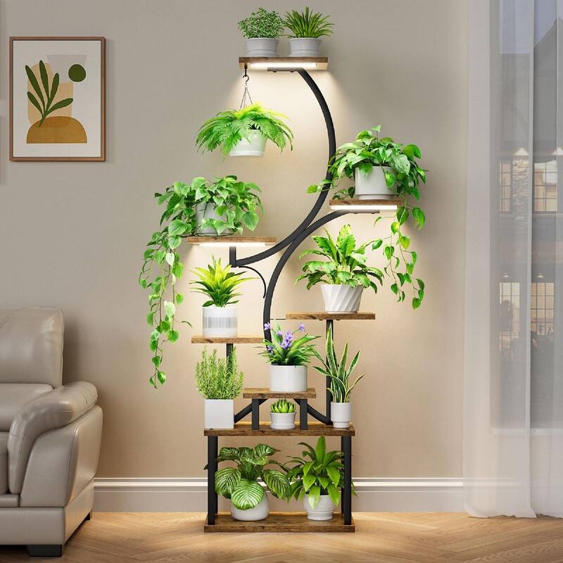 Plant Stand Indoor with Grow Lights - 51.18 x 23.11 x 2.13 inches
