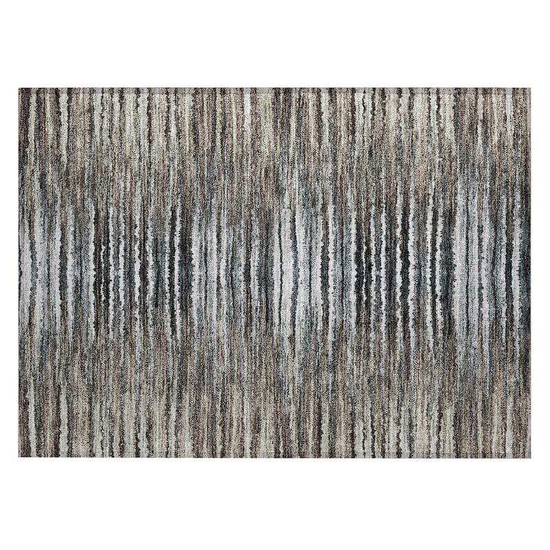 Machine Washable Indoor/ Outdoor Chantille Jagged Stripes Rug