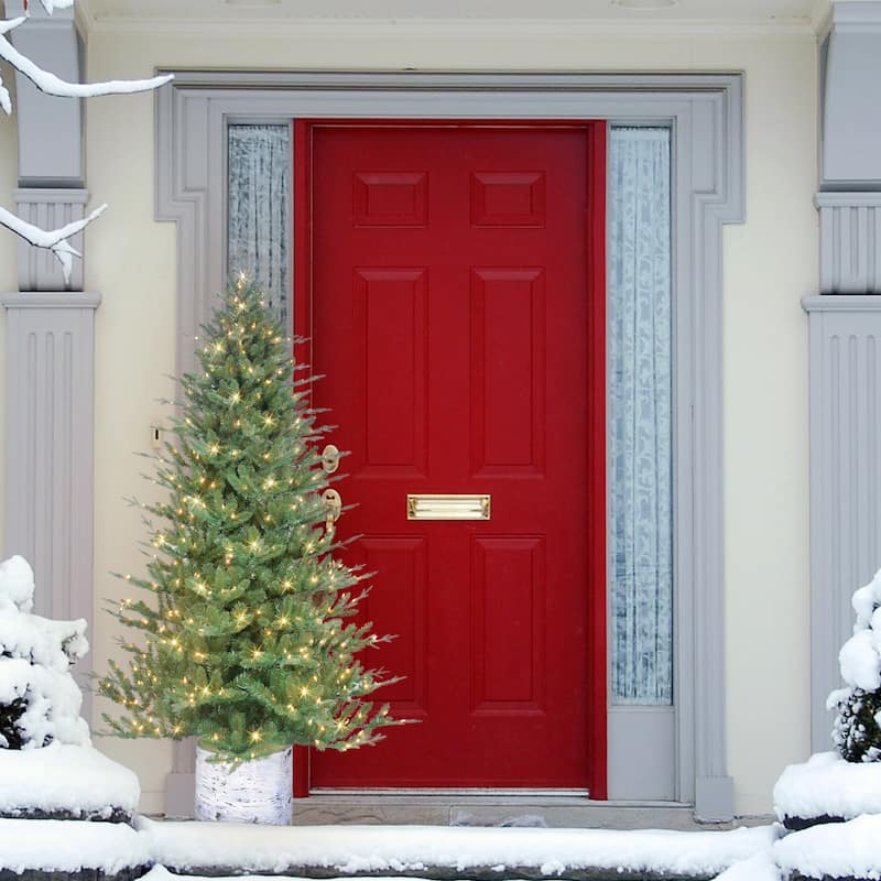 Puleo International 6.5 ft. Pre-lit Potted Artificial Christmas Tree - 6.5 Foot