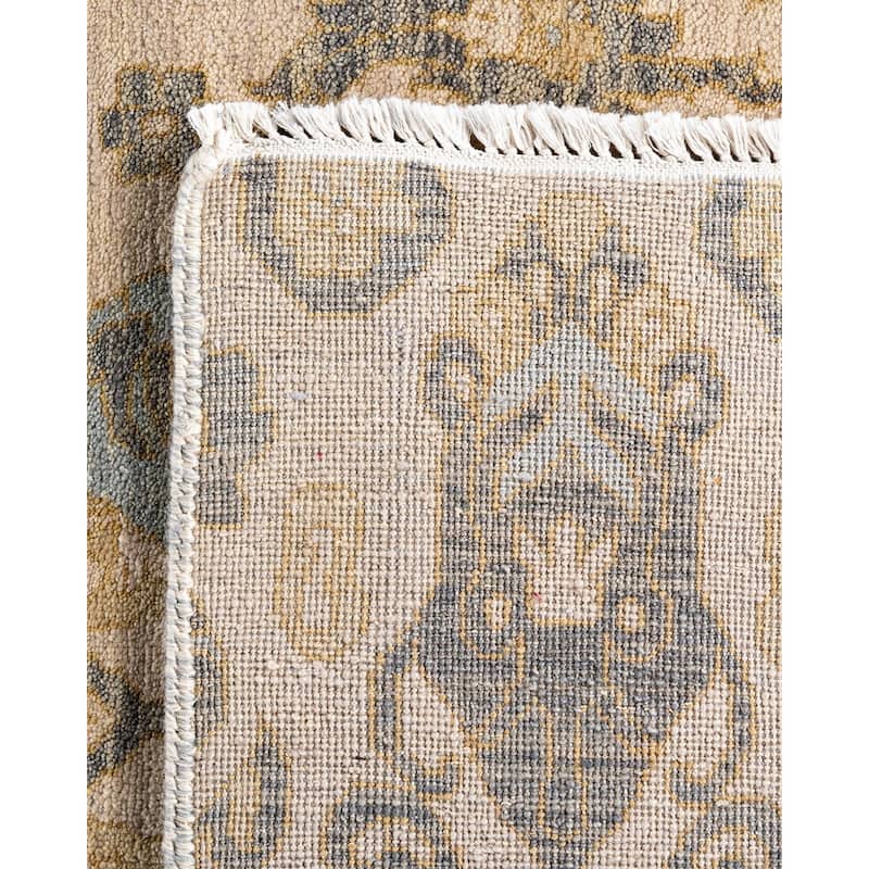 Ikat One-of-a-Kind Hand-Knotted Area Rug, Ivory - 9' 1" x 12' 4"