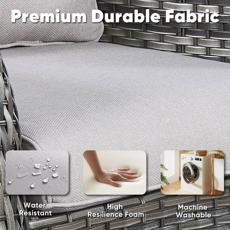 Pocassy 43" Fire Pit Table with Outdoor Swivel Chair Set