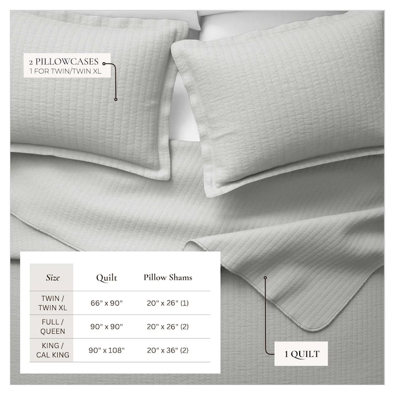 Linery & Co. Detailed Channel Stitch Microfiber Quilt Set With Shams.