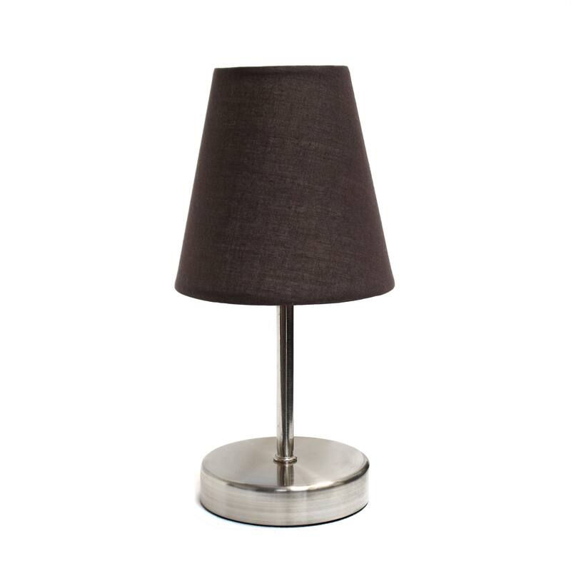 Stick Table Desk Lamp with Brown Tapered Shade - 10.5" - Sand Nickel