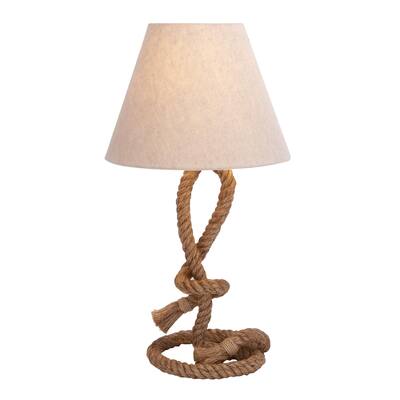 Jute Rope Twisted Rope Room Table Lamp - Brown - Roche River Decor