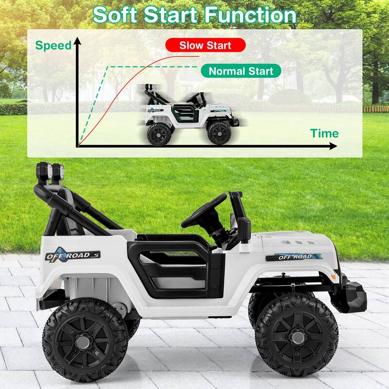 Gymax 12V Kids Ride on Truck Car w/Remote Control Threaded Wheels 3