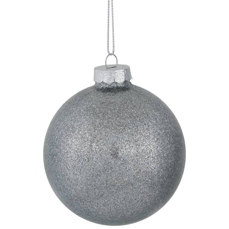 2-Finish Glass Ball Christmas Ornaments - 3" (80mm) - Gold and Silver - 9ct