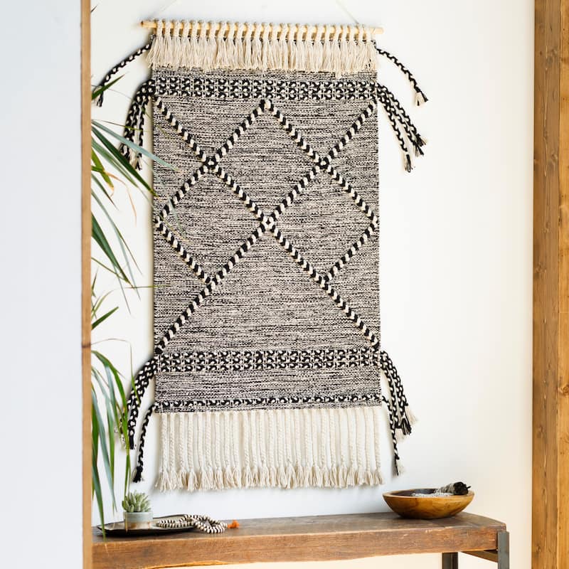 Artistic Weavers Haloui Hand Woven Boho Tassel Wall Tapestry - 24" x 36"
