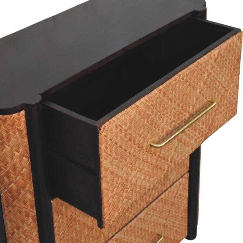 Artisan Furniture Solid Wood Havana Weave 3 Drawer Chest, Brown