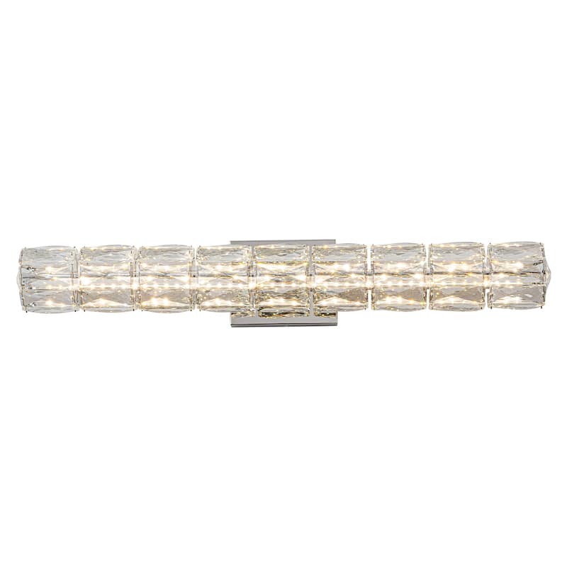 Hexagonal Crystal Cylinder LED Wall Sconce Dimmable Vanity Light