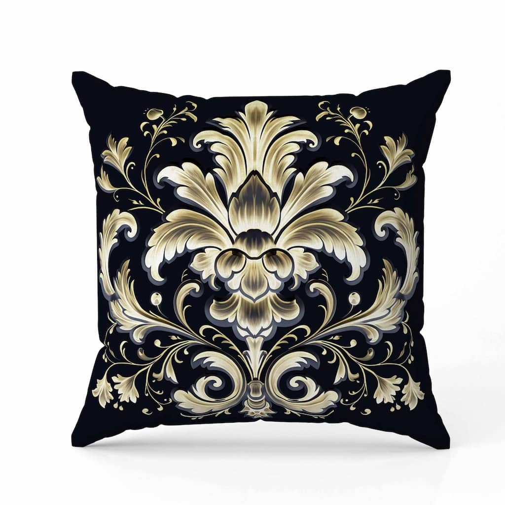 Vintage Veil Faux Suede Reversible Throw Pillow Black and Beige