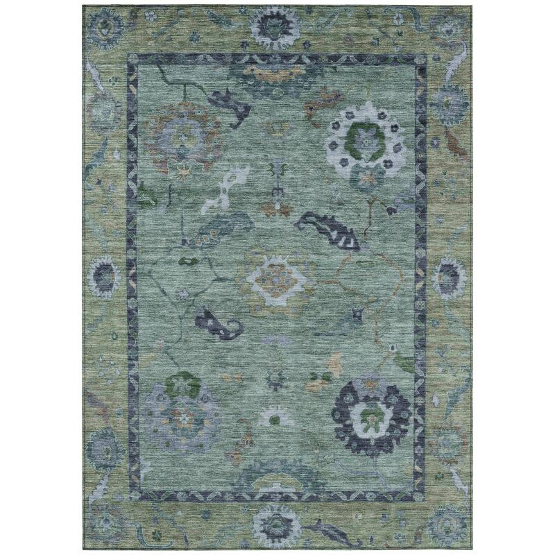 Machine Washable Indoor/ Outdoor Traditional Boho Chantille Rug