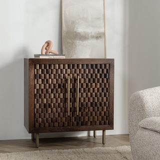 Classic Home Norwood 2-Door Mango Wood Cabinet in Dark Brown