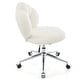 preview thumbnail 67 of 78, Criss Cross Chair with Wheels, Teddy Fabric Home Office Chair, 360°Swivel Height Adjustable Swivel Vanity Chair - N/A