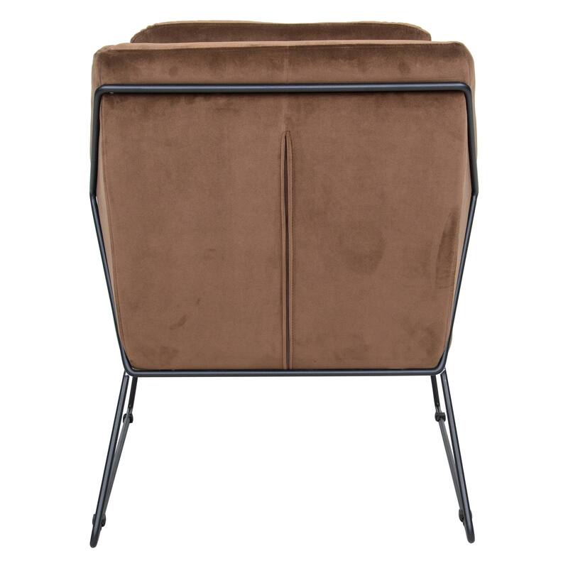 Harmony Mid-Century Modern Velvet Upholstered Accent Arm Chair with Metal Frame for Home Office Living Room & Bedroom