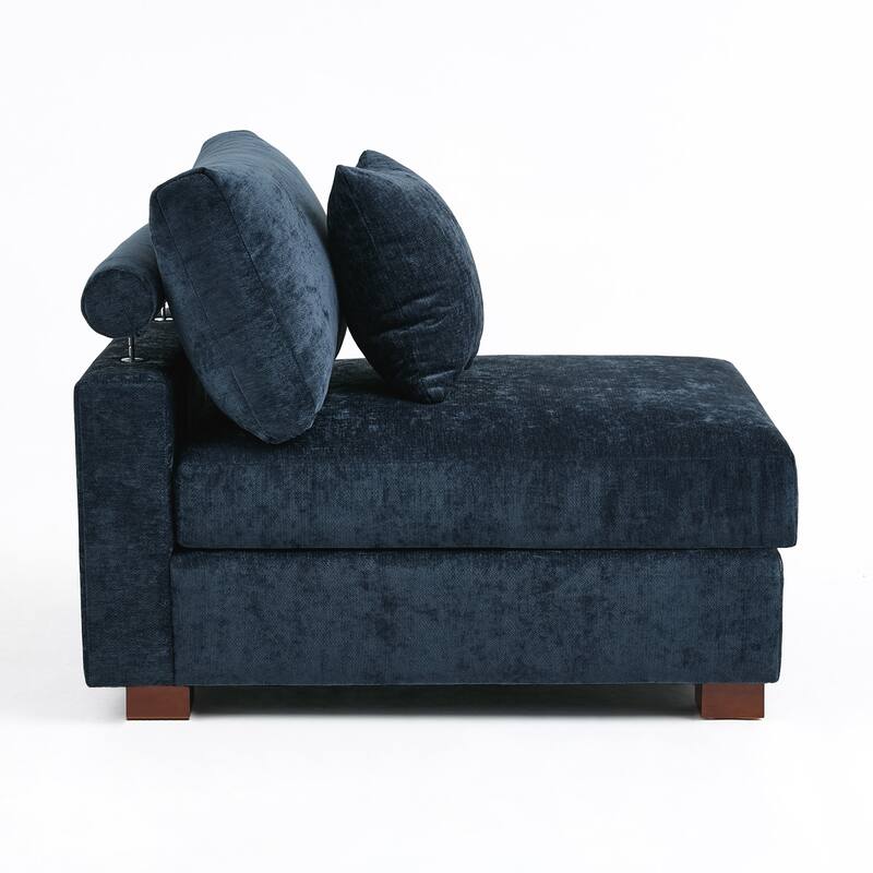 Modern Upholstered Chenille Modular Sectional Sofa with Pillow