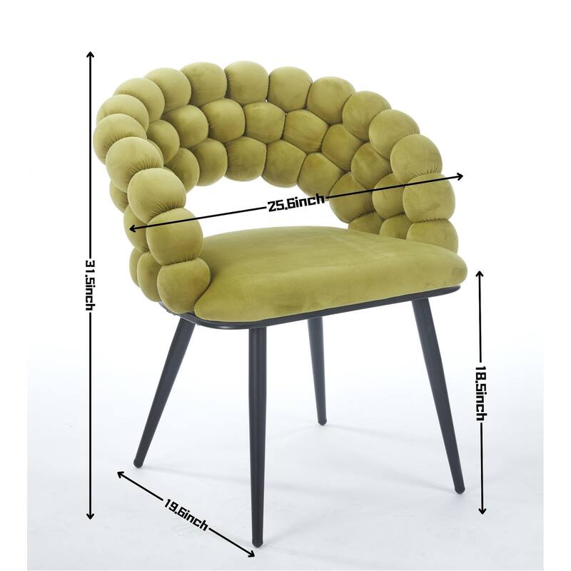 Dining Chairs Set of 2, Modern Upholstered Dining Room Chairs with Metal Legs and Comfortable Backrest