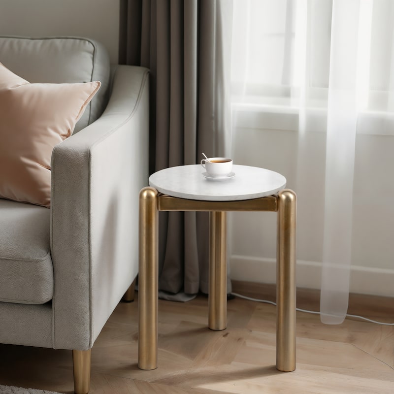 Sagebrook Home Elegant Iron & Marble Coffee Table