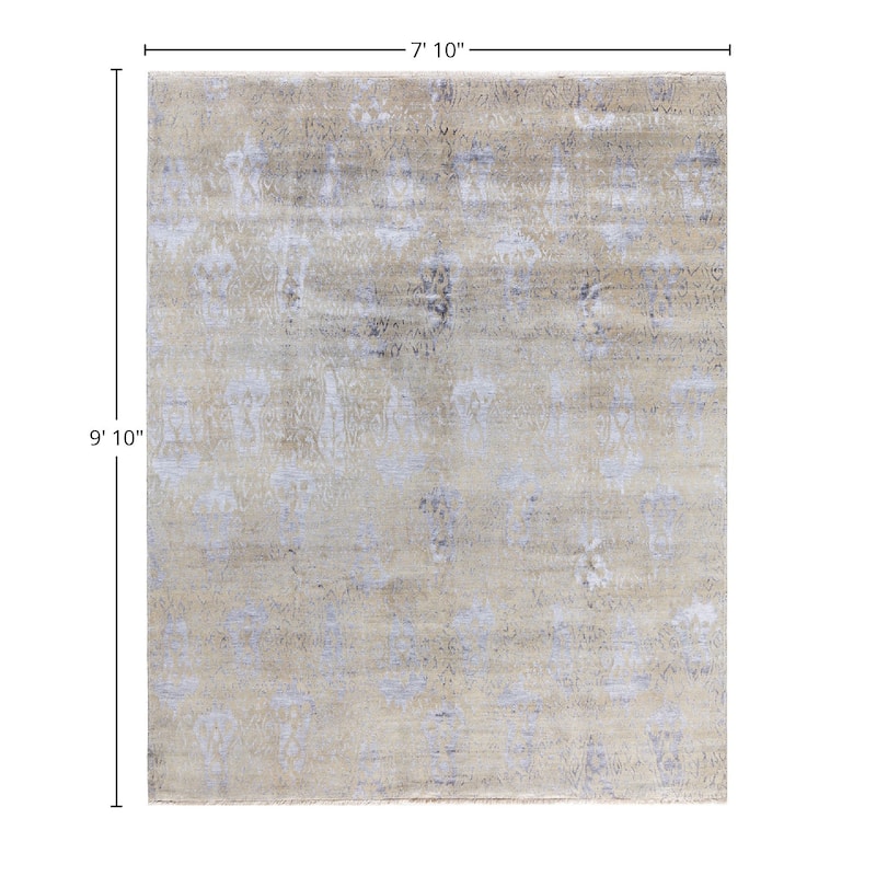 Ikat One-of-a-Kind Hand-Knotted Area Rug, Beige - 7' 10" x 9' 10"