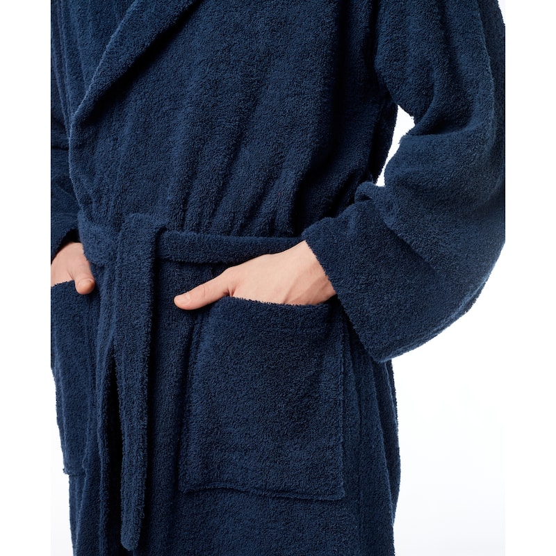 Men's Turkish Cotton Hooded Bathrobe