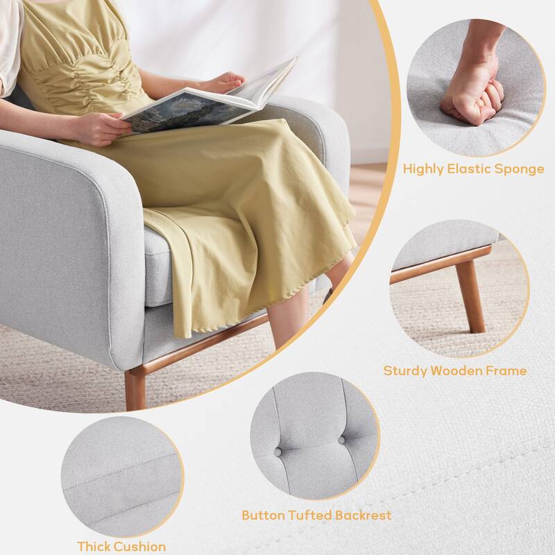 Tufted-Fabric-Upholstered-Accent Chair